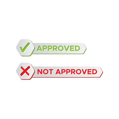 Check mark stickers style brush. approved, not approved