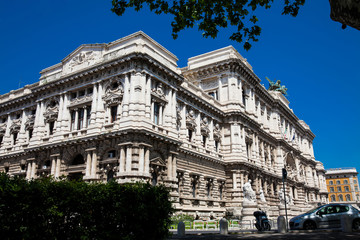 Fototapeta premium The Palace of Justice the seat of the Supreme Court of Cassation and the Judicial Public Library located in the Prati district of Rome built between 1888 and 1910
