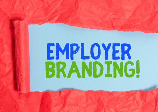 Writing note showing Employer Branding. Business concept for promoting company employer choice to desired target group