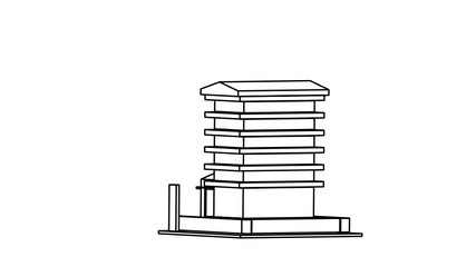 line art of a building 