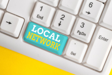 Writing note showing Local Network. Business concept for Intranet LAN Radio Waves DSL Boradband...