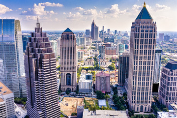 Fototapeta Aerial view downtown Atlanta skyline obraz