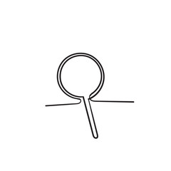Magnifying glass icon design template with handdrawn one line style vector