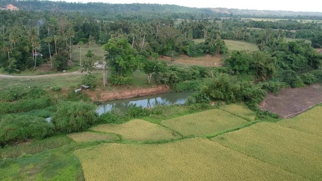 Drone view of Abulug river in Philippines Luzon Cagayan valley