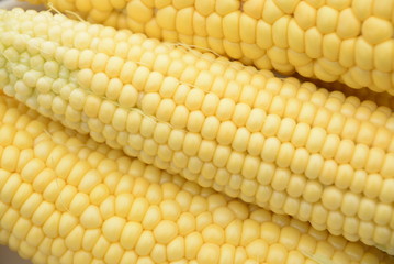 kidneys of raw corn lie on a dark wooden background