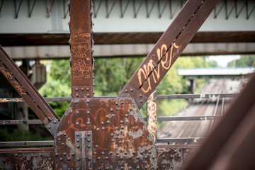 rusty train truss