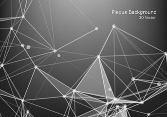 Abstract technology background. Science Big data. Background vector. Plexus effect. Network connection structure.