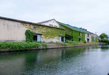 Fototapeta na wymiar Otaru - historic canal and warehouse in summer at Hokkaido, Japan