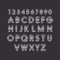 Shiny Silver Metallic Style Alphabet Set Font Design
