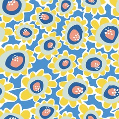 Fototapeta premium flowers seamless pattern 2B