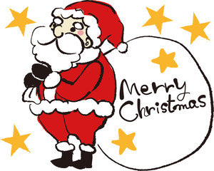 サンタクロース　手描きイラスト