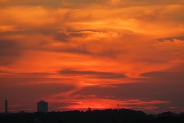 Beautiful red sunset view