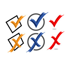 Check mark sign. Yes or No vector. False or True icon in trendy design style