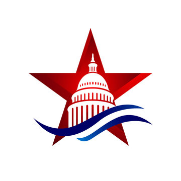 recommend clip art: creative simple american capitol building vector logo design