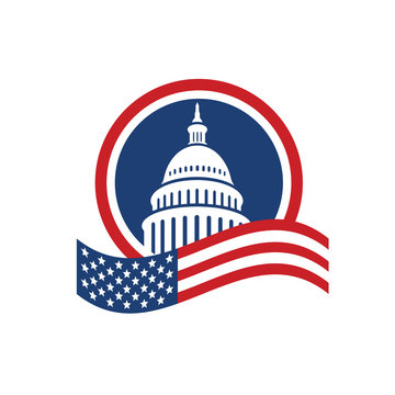 recommend clip art: creative simple american capitol building vector logo design