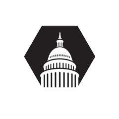 Premium Creative Landmark Capitol building logo vector design Iconic illustrations
