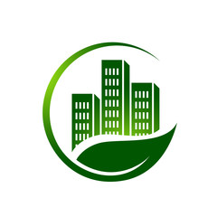 Environment Friendly home Eco Green house logo vector icon design