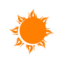 Sun logo icon vector illustration a Sunshine element of yellow sun burst star symbol