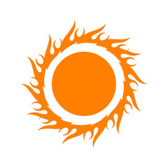 Sun logo icon vector illustration a Sunshine element of yellow sun burst star symbol