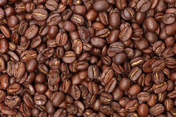 The textures background of coffee beans 