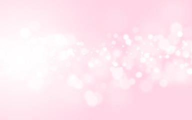 Bokeh abstract blurred pink and white beautiful background. Soft color light glitter sparkles. element for backdrop or design cosmetic ads, romantic, valentine day, women, beauty, love, christmas