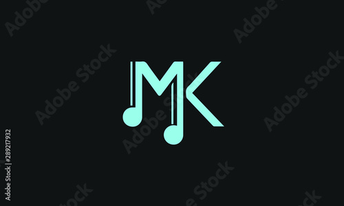 Mk And Km Or M Or K Abstract Music Guitar Signs Monogram Letter Mark Vector Logo Template Wall Mural Fysaladobe