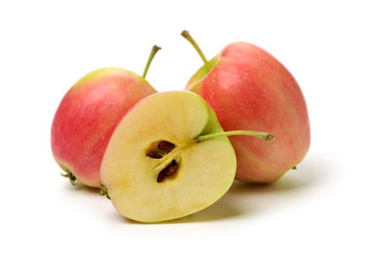 Red apples isolated on white background