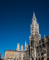 Fototapeta na wymiar The New Town Hall at Marienplatz in Munich, Bavaria, Germany