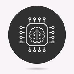 Artificial intelligence - vector icon. Illustration isolated. Simple pictogram.