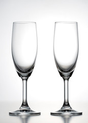Champagne on white background