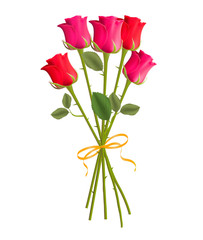 Obraz premium Realistic red rose flower for St.Valentines day poster design.