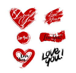 Lettering logo for St.Valentines day poster design. Vector illustration.