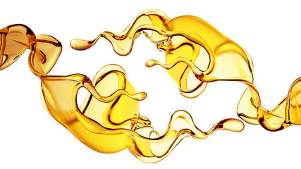 Splash fluid. 3d illustration, 3d rendering.