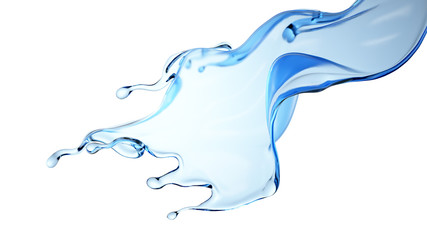 Splash fluid. 3d illustration, 3d rendering.