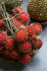 Fototapeta premium Rambutan is a medium-sized tropical tree in the family Sapindaceae