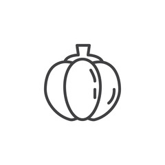 Pumpkin vegetable line icon. linear style sign for mobile concept and web design. Pumpkin outline vector icon. Symbol, logo illustration. Vector graphics