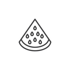 Watermelon fruit line icon. linear style sign for mobile concept and web design. Watermelon slice outline vector icon. Symbol, logo illustration. Vector graphics