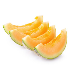 Japanese melons,honey melon or cantaloupe isolated on white background