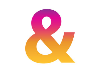 Ampersand in white backdrop.