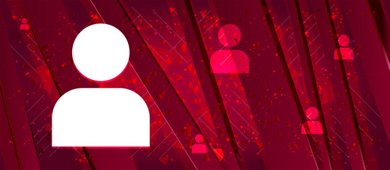 User profile icon Abstract design bright red banner background