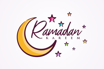 Fototapeta premium Colorful letter vector ramadan kareem for element design