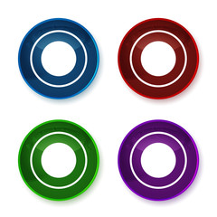 Record icon shiny round buttons set illustration