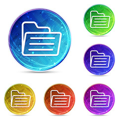 Folder icon digital abstract round buttons set illustration