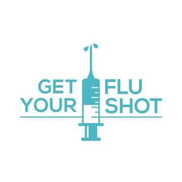 Get Your Flu Shot With Syringe Injection Icon. Flu Vaccine Isolated On White Background