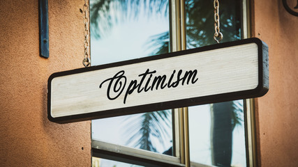 Fototapeta premium Street Sign to Optimism
