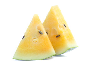 yellow watermelon isolated on white background