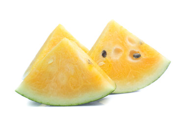 yellow watermelon isolated on white background