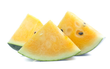 yellow watermelon isolated on white background