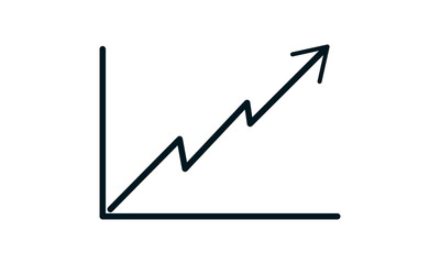 Line Graph Chart icon flat style used for website