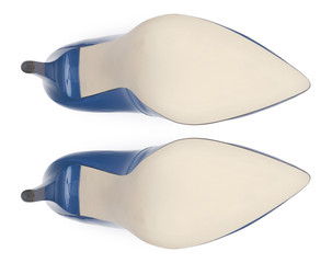 Bottom of shoes, isolated on white background.